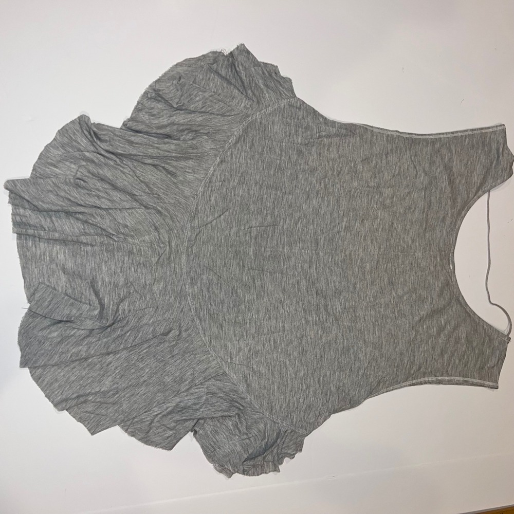 We The Free Tank Top Womens Small Gray‎ Ruffle Peplum Sleeveless Heathered - Picture 3 of 7